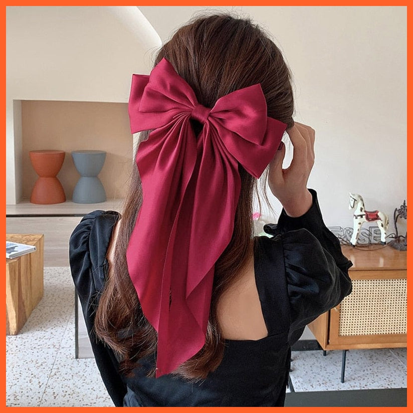 whatagift.com.au Women Large Bow Hairpin | Summer Chiffon Big Bowknot Clip | Hair Accessories