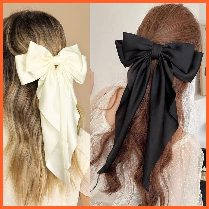 whatagift.com.au Women Large Bow Hairpin | Summer Chiffon Big Bowknot Clip | Hair Accessories