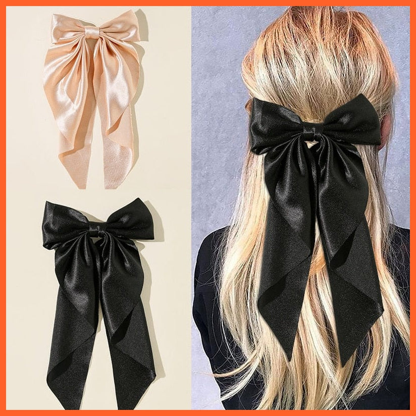 whatagift.com.au Women Large Bow Hairpin | Summer Chiffon Big Bowknot Clip | Hair Accessories