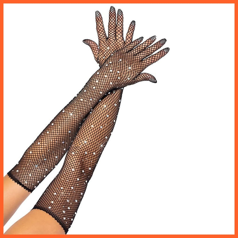 whatagift.com.au Women's Gloves 01 / One Size Sexy Lace Thin Black Hollow Transparent Long Women's Gloves