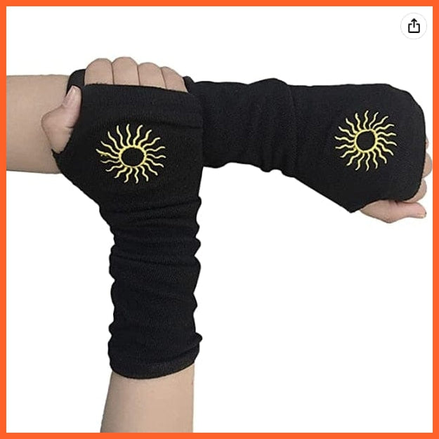 whatagift.com.au Women's Gloves 11 / One Size Black Punk long Fingerless Gloves | Women Men Sports Outdoor Hip-hop Gloves