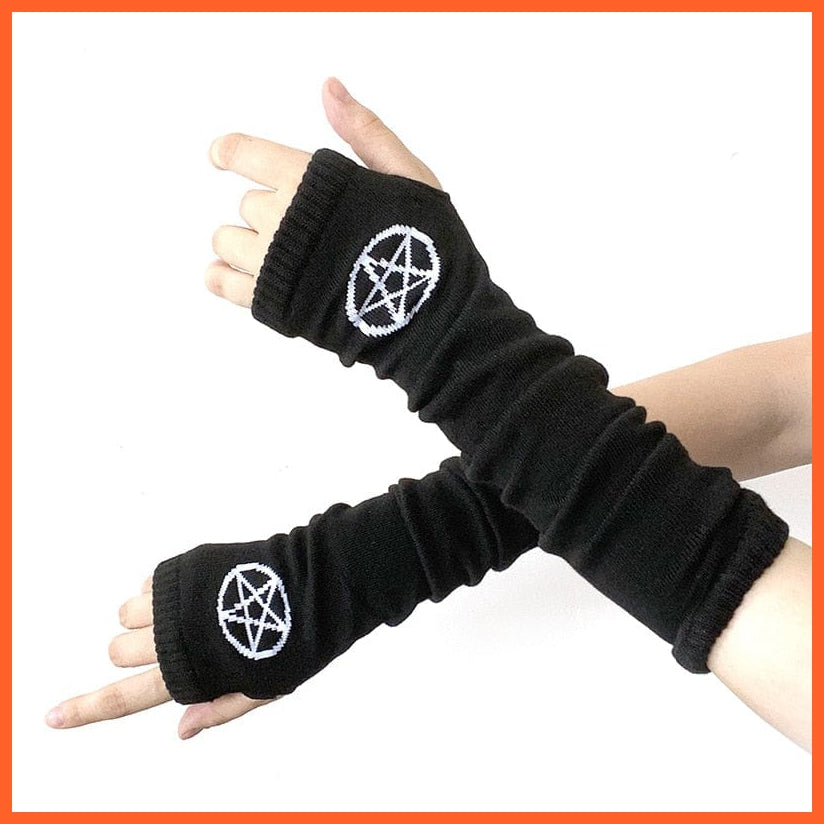 whatagift.com.au Women's Gloves 12 / One Size Black Punk long Fingerless Gloves | Women Men Sports Outdoor Hip-hop Gloves