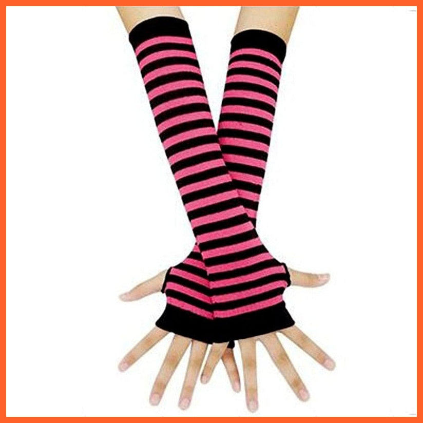 whatagift.com.au Women's Gloves 2 / One Size Black Punk long Fingerless Gloves | Women Men Sports Outdoor Hip-hop Gloves