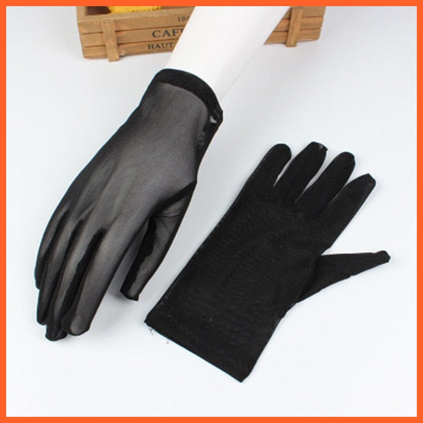 whatagift.com.au Women's Gloves 21cm Black / One Size Elegant Women Ultra-Thin Long Sexy Black Gloves | Lace Mesh Gloves
