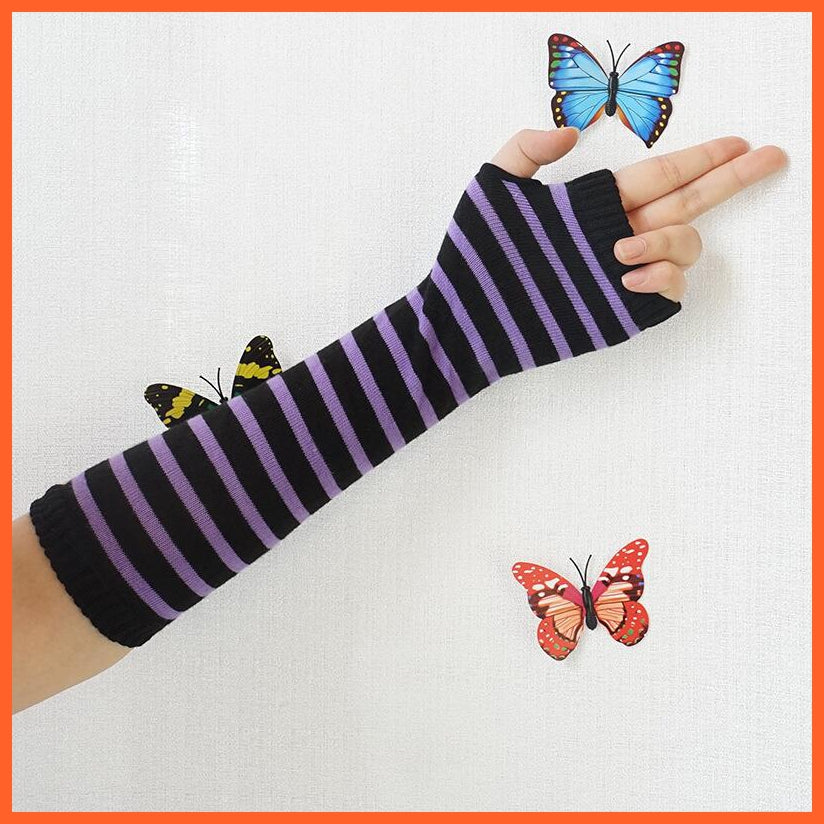 whatagift.com.au Women's Gloves 3 / One Size Black Punk long Fingerless Gloves | Women Men Sports Outdoor Hip-hop Gloves