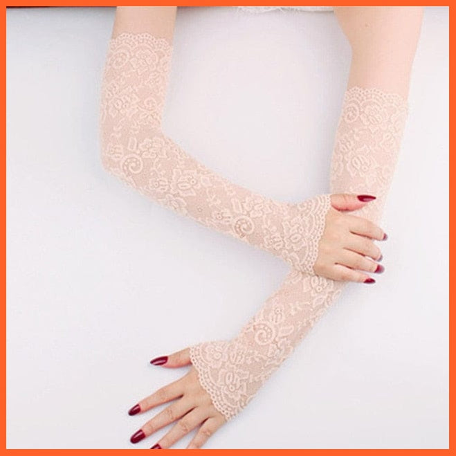 whatagift.com.au Women's Gloves 47cm Light Pink / One Size Copy of Elegant Women Ultra-Thin Long Sexy Black Gloves | Lace Mesh Gloves