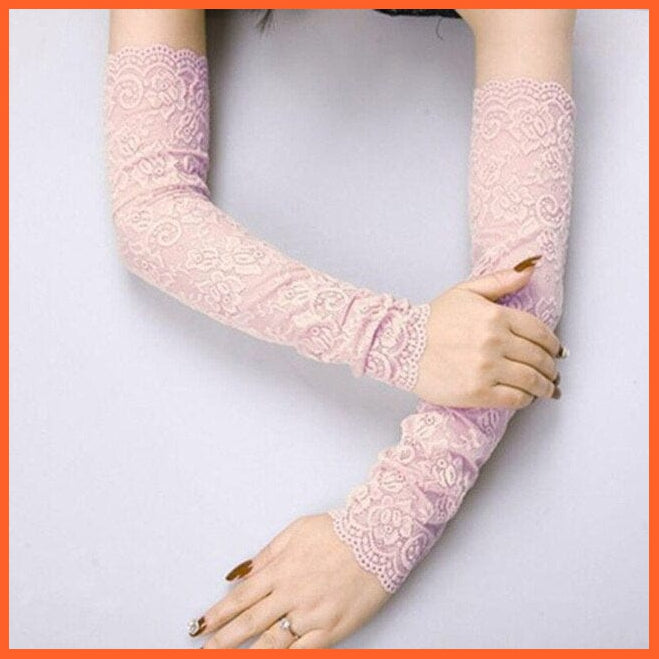 whatagift.com.au Women's Gloves 47cm Purple / One Size Elegant Women Ultra-Thin Long Sexy Black Gloves | Lace Mesh Gloves