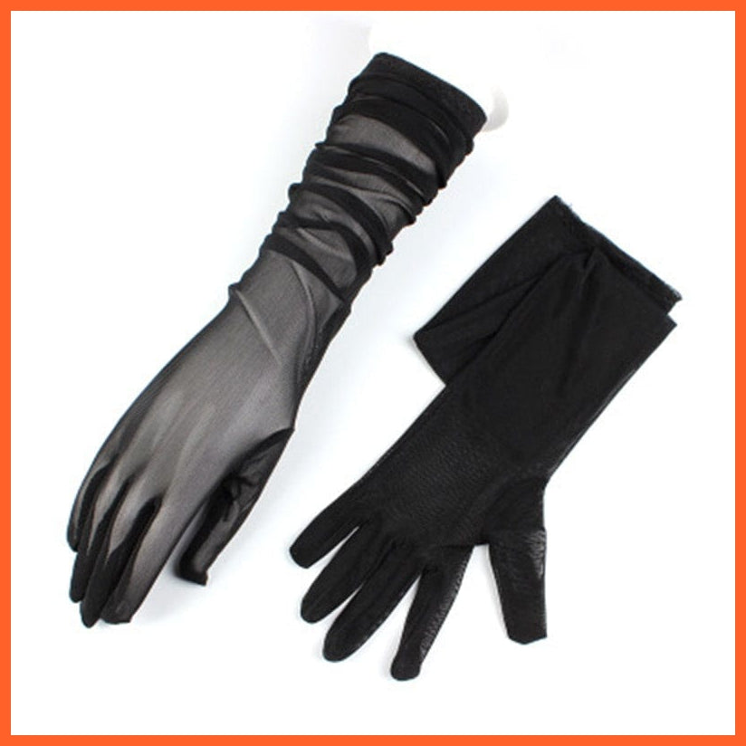 whatagift.com.au Women's Gloves 55cm Black / One Size Elegant Women Ultra-Thin Long Sexy Black Gloves | Lace Mesh Gloves