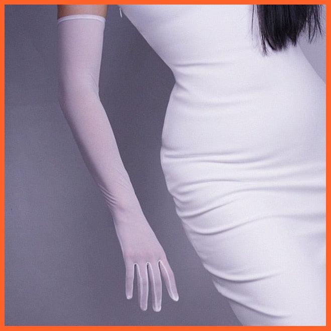 whatagift.com.au Women's Gloves 55CM White / One Size Elegant Women Ultra-Thin Long Sexy Black Gloves | Lace Mesh Gloves