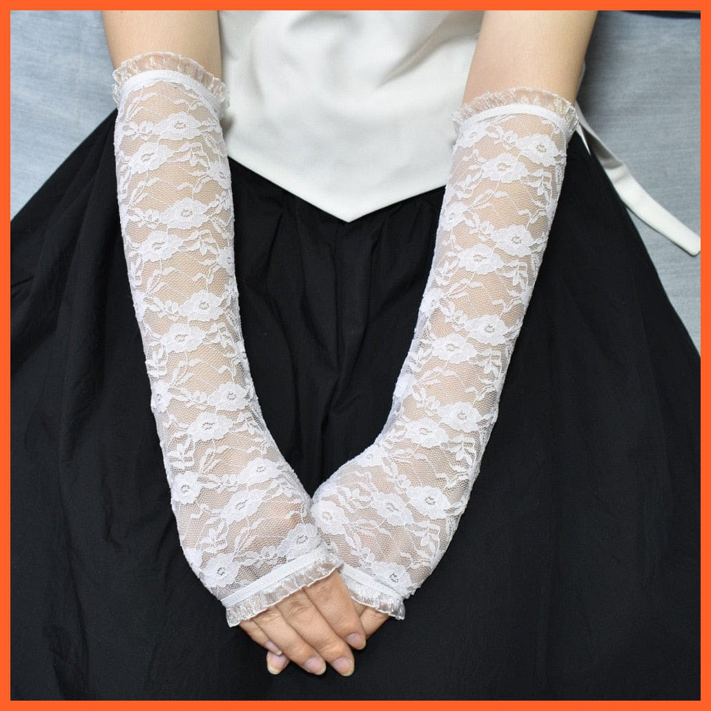 whatagift.com.au Women's Gloves 6 / One Size Black Punk long Fingerless Gloves | Women Men Sports Outdoor Hip-hop Gloves