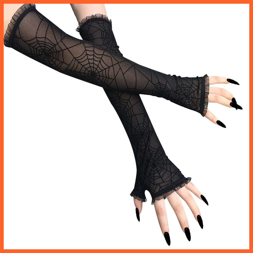 whatagift.com.au Women's Gloves 7 / One Size Black Punk long Fingerless Gloves | Women Men Sports Outdoor Hip-hop Gloves
