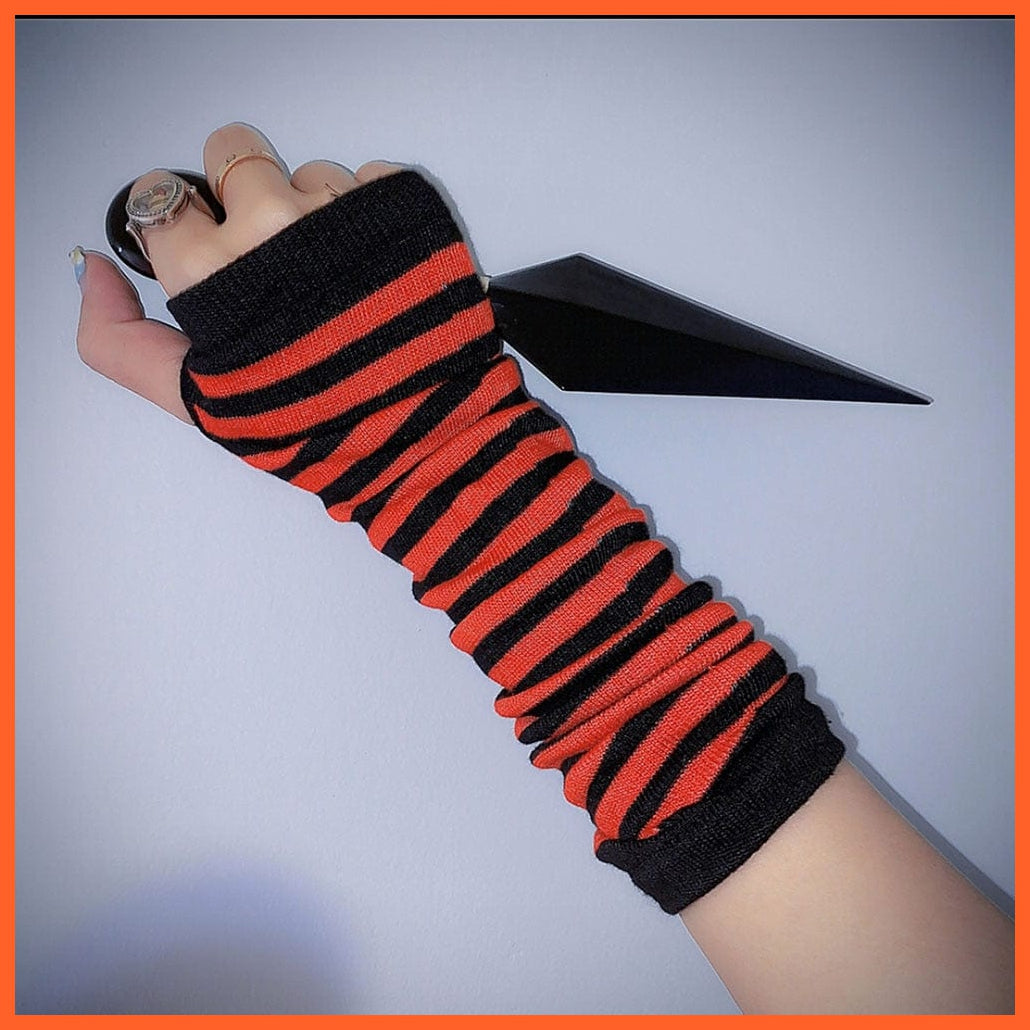 whatagift.com.au Women's Gloves 8 / One Size Black Punk long Fingerless Gloves | Women Men Sports Outdoor Hip-hop Gloves