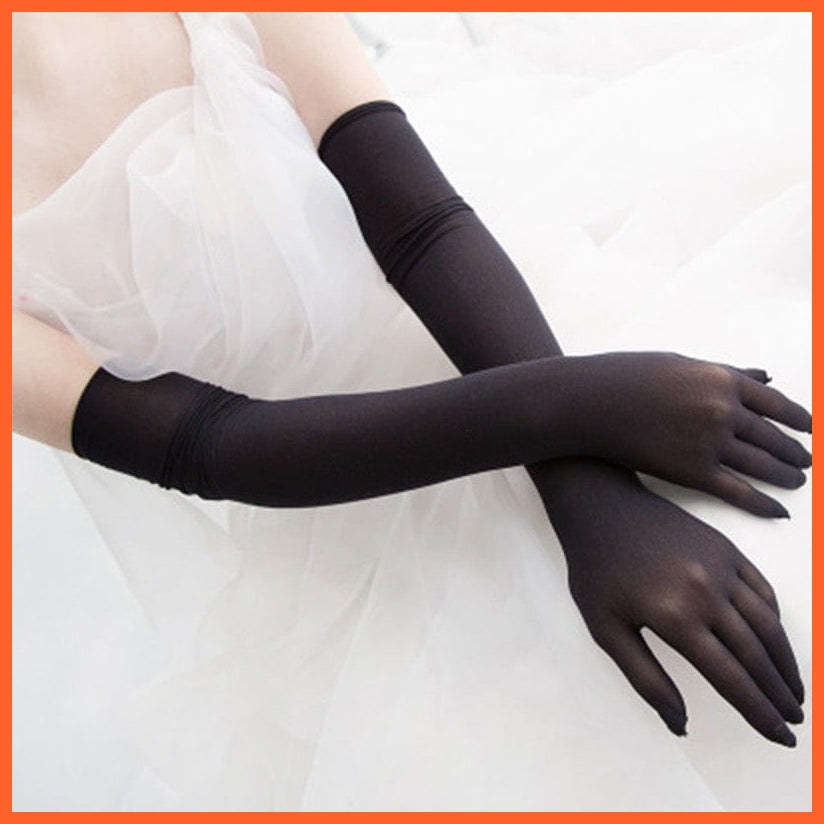 whatagift.com.au Women's Gloves Black / One Size Fashion Sexy Ultra-thin Sunscreen Long Lace Gloves