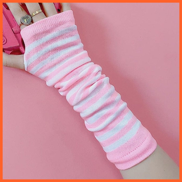 whatagift.com.au Women's Gloves Black Punk long Fingerless Gloves | Women Men Sports Outdoor Hip-hop Gloves