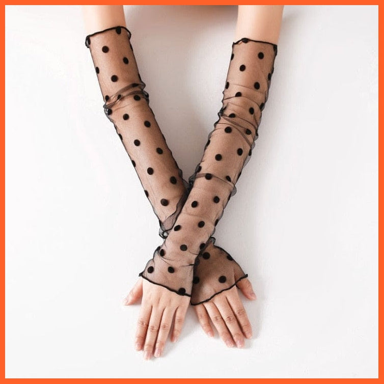 whatagift.com.au Women's Gloves Black Punk long Fingerless Gloves | Women Men Sports Outdoor Hip-hop Gloves