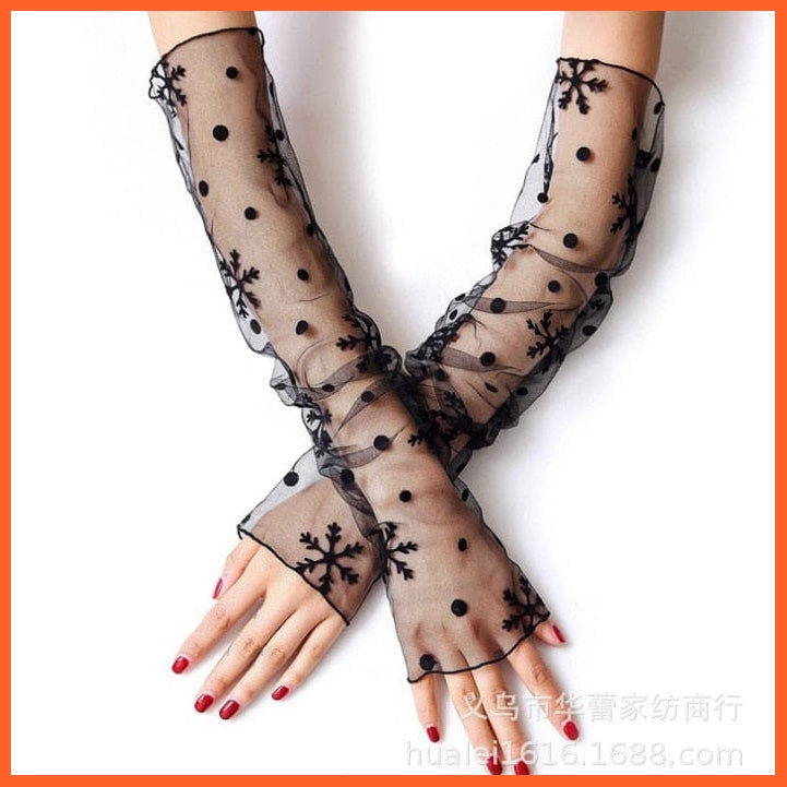 whatagift.com.au Women's Gloves Black Punk long Fingerless Gloves | Women Men Sports Outdoor Hip-hop Gloves