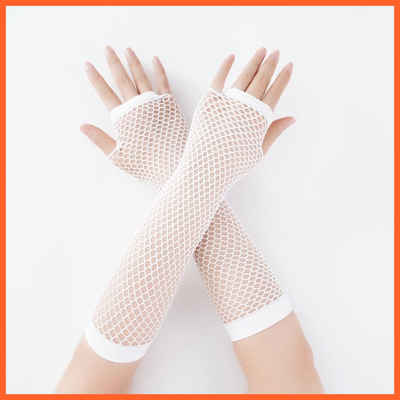 whatagift.com.au Women's Gloves Black Punk long Fingerless Gloves | Women Men Sports Outdoor Hip-hop Gloves
