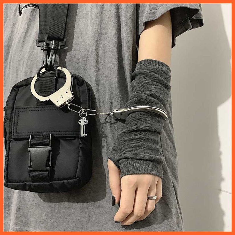 whatagift.com.au Women's Gloves Black Punk long Fingerless Gloves | Women Men Sports Outdoor Hip-hop Gloves