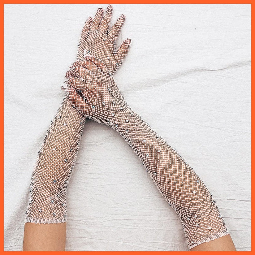 whatagift.com.au Women's Gloves Copy of Sexy Lace Thin Black Hollow Transparent Long Women's Gloves