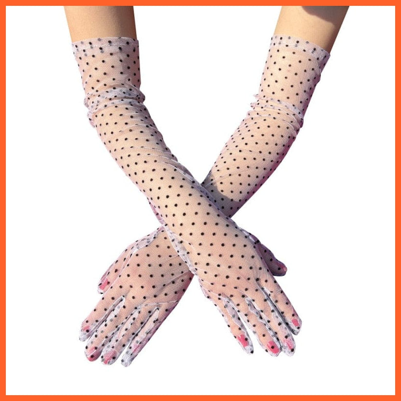 whatagift.com.au Women's Gloves Copy of Sexy Lace Thin Black Hollow Transparent Long Women's Gloves