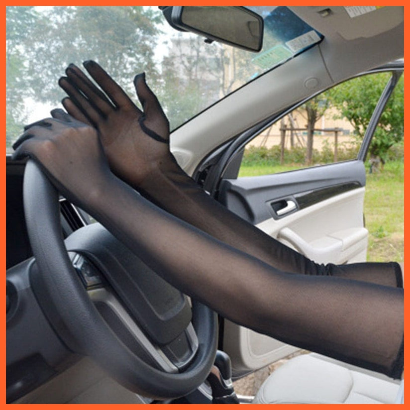 whatagift.com.au Women's Gloves Elegant Women Ultra-Thin Long Sexy Black Gloves | Lace Mesh Gloves