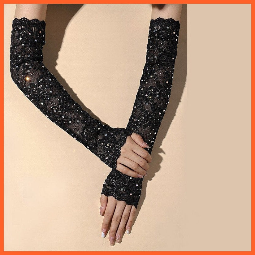 whatagift.com.au Women's Gloves Elegant Women Ultra-Thin Long Sexy Black Gloves | Lace Mesh Gloves