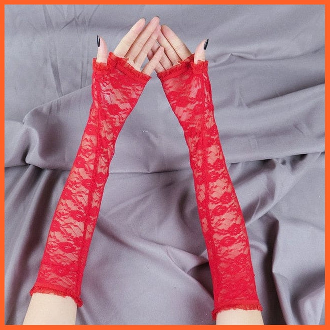 whatagift.com.au Women's Gloves Elegant Women Ultra-Thin Long Sexy Black Gloves | Lace Mesh Gloves