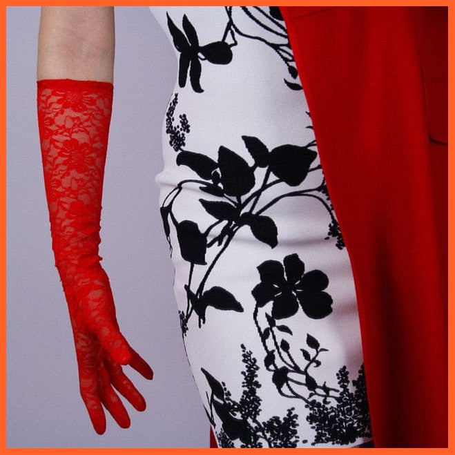 whatagift.com.au Women's Gloves Elegant Women Ultra-Thin Long Sexy Black Gloves | Lace Mesh Gloves