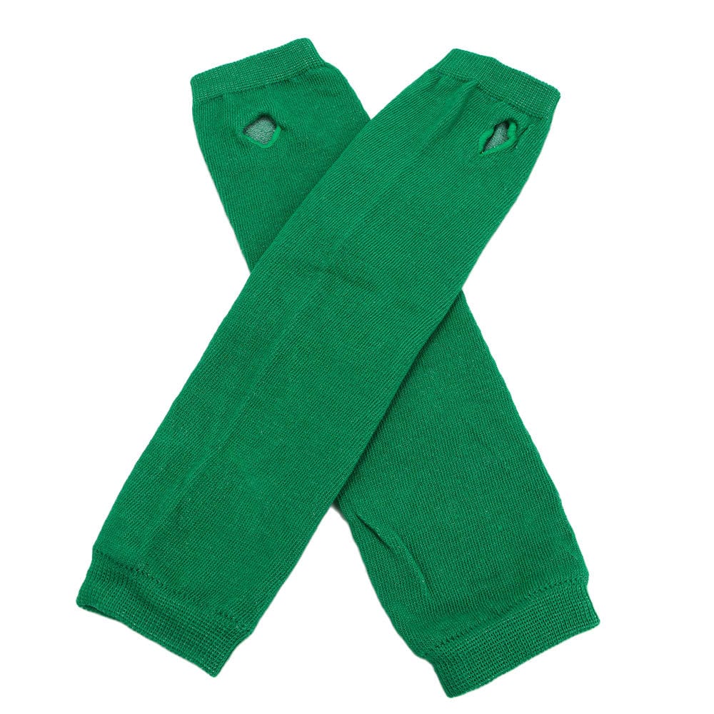 whatagift.com.au Women's Gloves green Fashion Women Striped Elbow Warmer | Knitted Long Fingerless Mittens