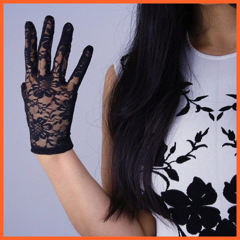 whatagift.com.au Women's Gloves K34 Black / One Size Elegant Women Ultra-Thin Long Sexy Black Gloves | Lace Mesh Gloves