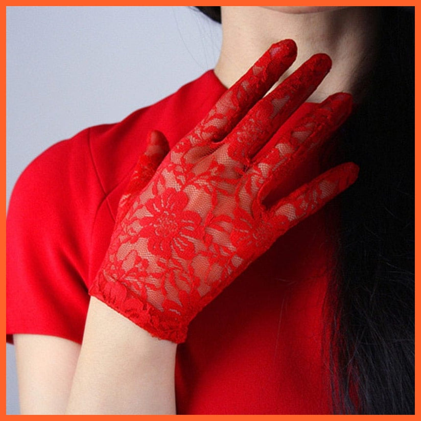 whatagift.com.au Women's Gloves K34 Red / One Size Elegant Women Ultra-Thin Long Sexy Black Gloves | Lace Mesh Gloves