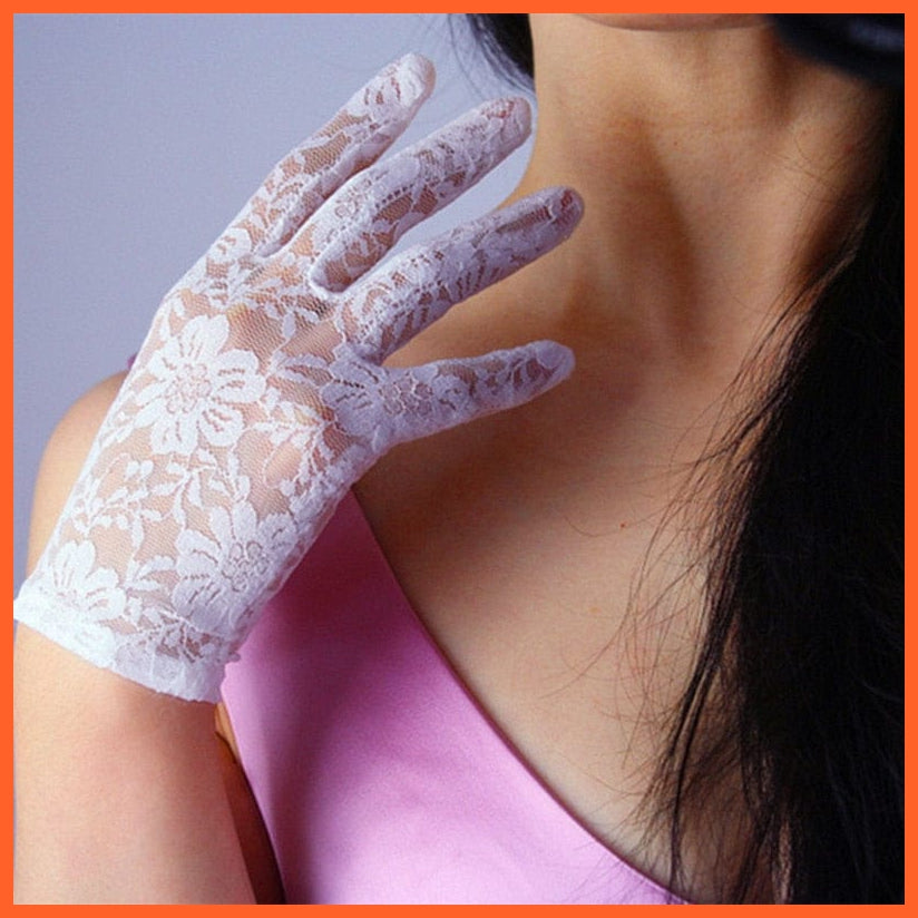 whatagift.com.au Women's Gloves K34 White / One Size Elegant Women Ultra-Thin Long Sexy Black Gloves | Lace Mesh Gloves