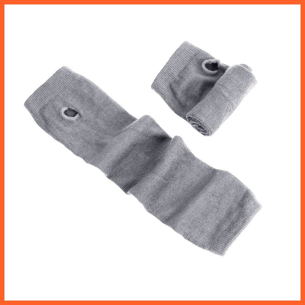whatagift.com.au Women's Gloves light gray / Length -32cm Unisex Mitten Sleeve Women Driving Gloves | Warm Knitted Long Fingerless Gloves