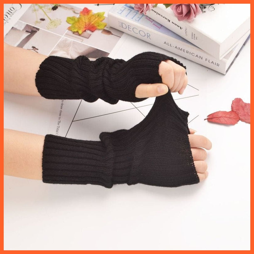 whatagift.com.au Women's Gloves Long Fingerless Women‘s Mitten Winter Warmer | Knitted Arm Sleeve Gothic Gloves
