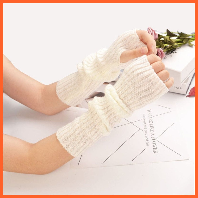 whatagift.com.au Women's Gloves Long Fingerless Women‘s Mitten Winter Warmer | Knitted Arm Sleeve Gothic Gloves