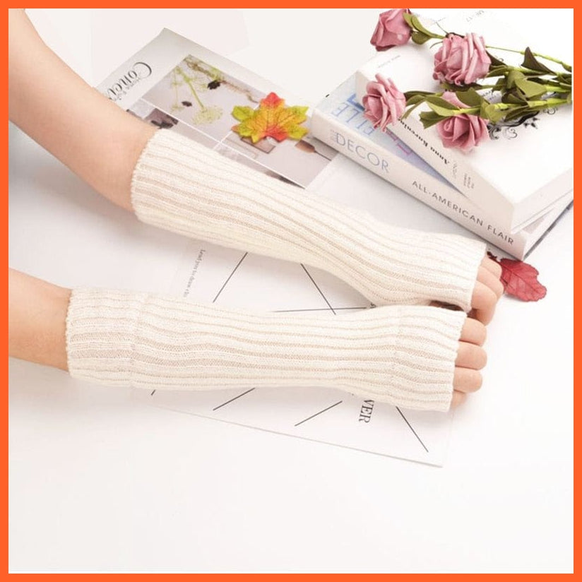 whatagift.com.au Women's Gloves Long Fingerless Women‘s Winter Warmer | Knitted Arm Sleeve Gothic Gloves