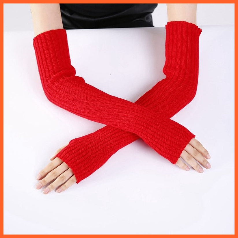 whatagift.com.au Women's Gloves New Long Fingerless Gloves | Women's Winter Warmer Knitted Arm Sleeve Gloves