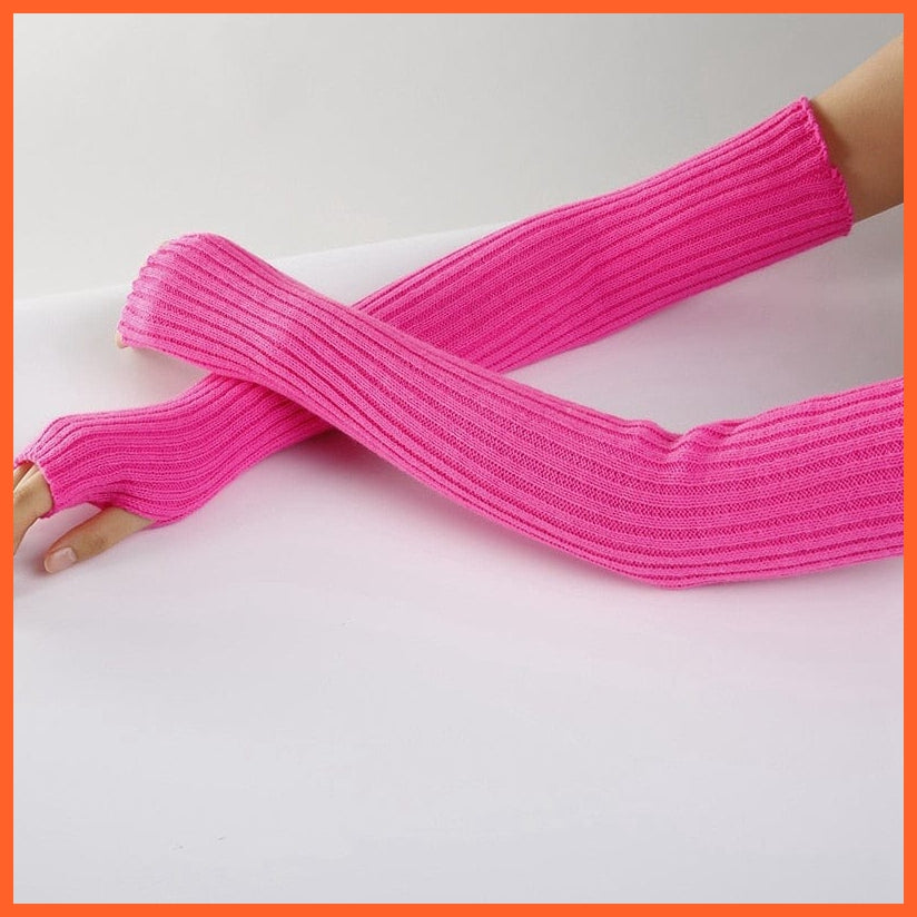 whatagift.com.au Women's Gloves New Long Fingerless Gloves | Women's Winter Warmer Knitted Arm Sleeve Gloves