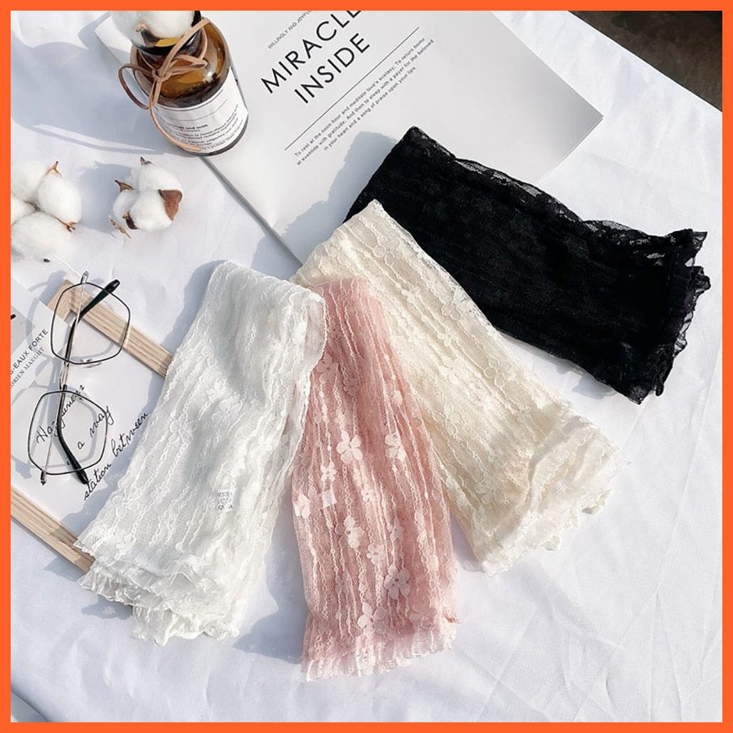 whatagift.com.au Women's Gloves New Long Lace Hollow-Out Fingerless Gloves | Sun Protection Mesh Lace Sleeves