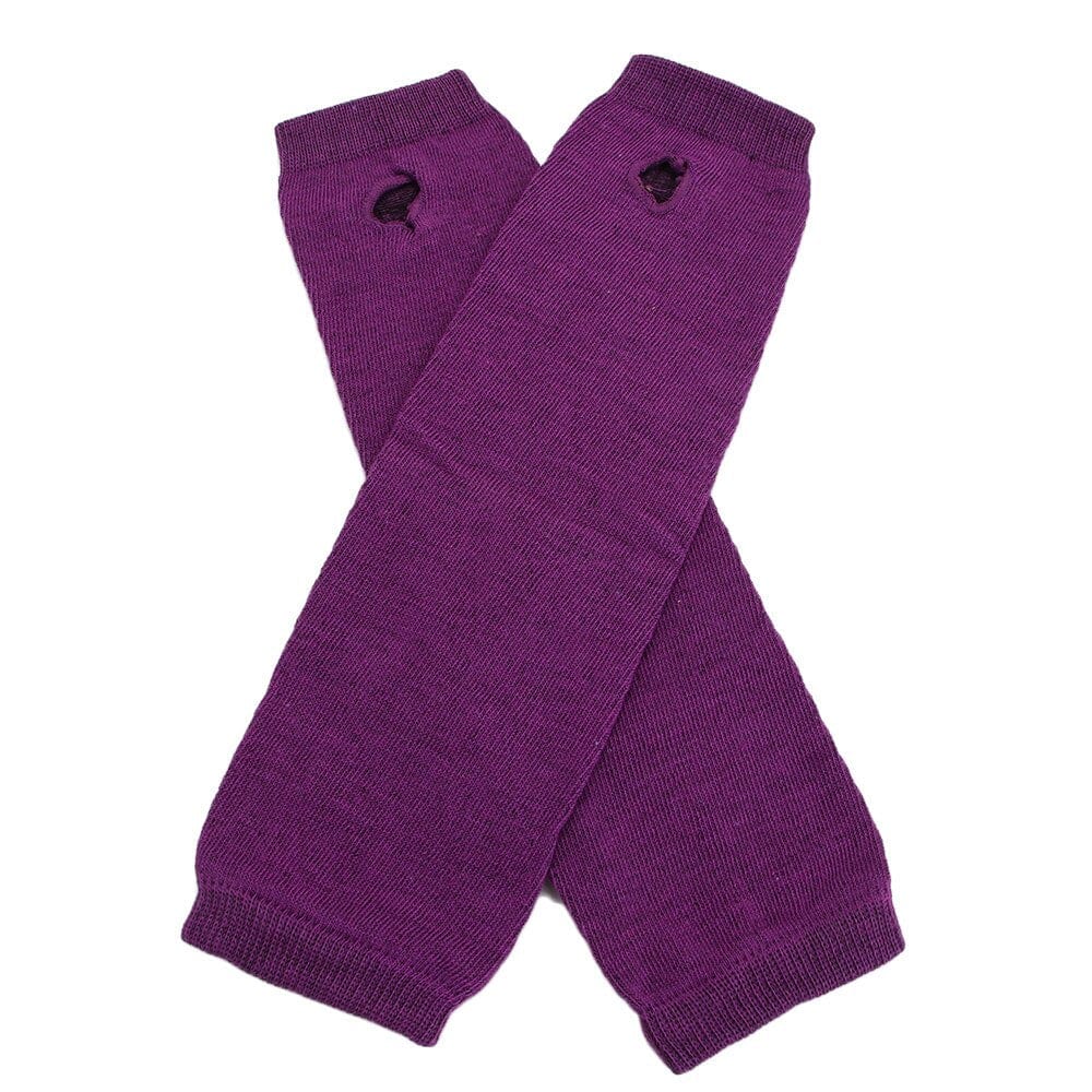 whatagift.com.au Women's Gloves purple Fashion Women Striped Elbow Warmer | Knitted Long Fingerless Mittens