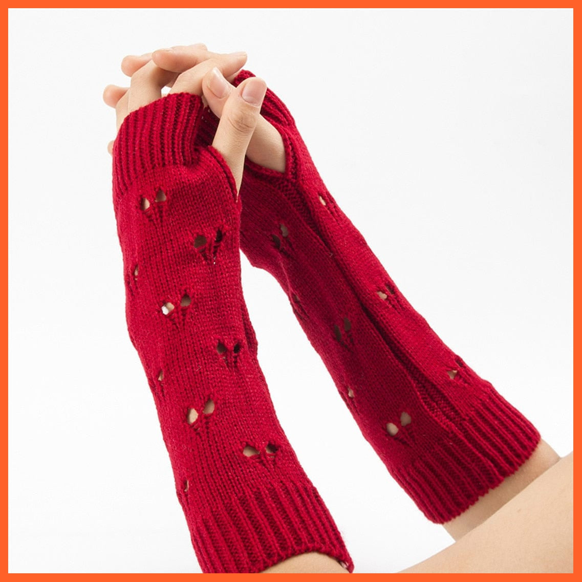 whatagift.com.au Women's Gloves Red / One Size Winter Women Stylish Hand Gloves | Crochet Knitted Hollow Heart Mittens