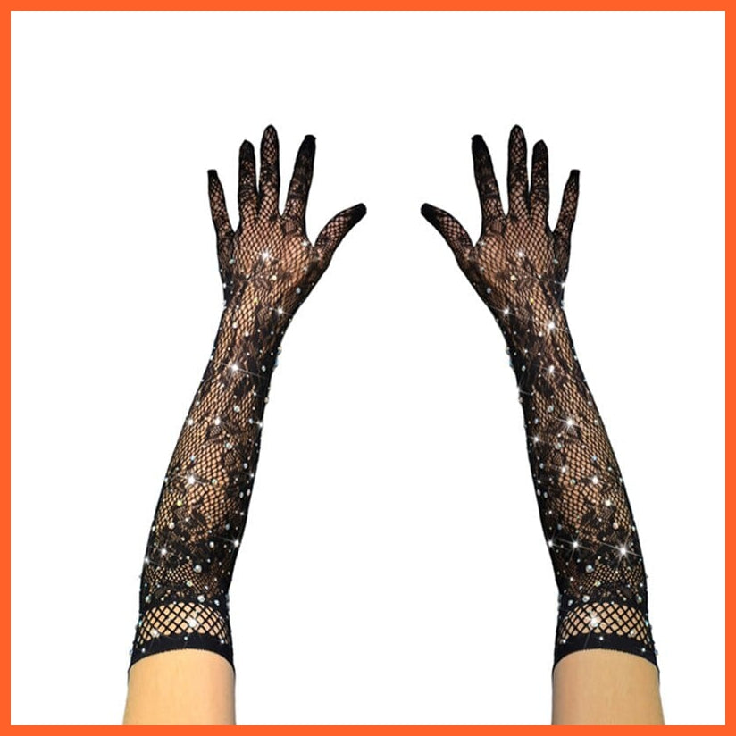 whatagift.com.au Women's Gloves S122 Black / One Size Elegant Women Ultra-Thin Long Sexy Black Gloves | Lace Mesh Gloves