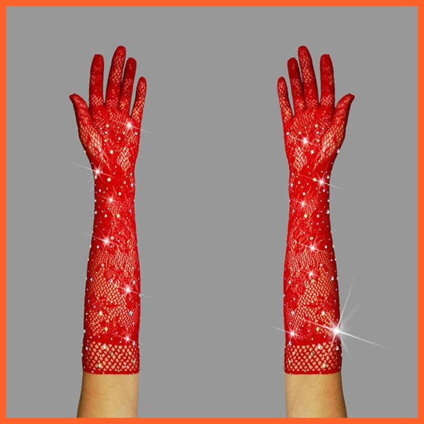 whatagift.com.au Women's Gloves S122 Red / One Size Elegant Women Ultra-Thin Long Sexy Black Gloves | Lace Mesh Gloves