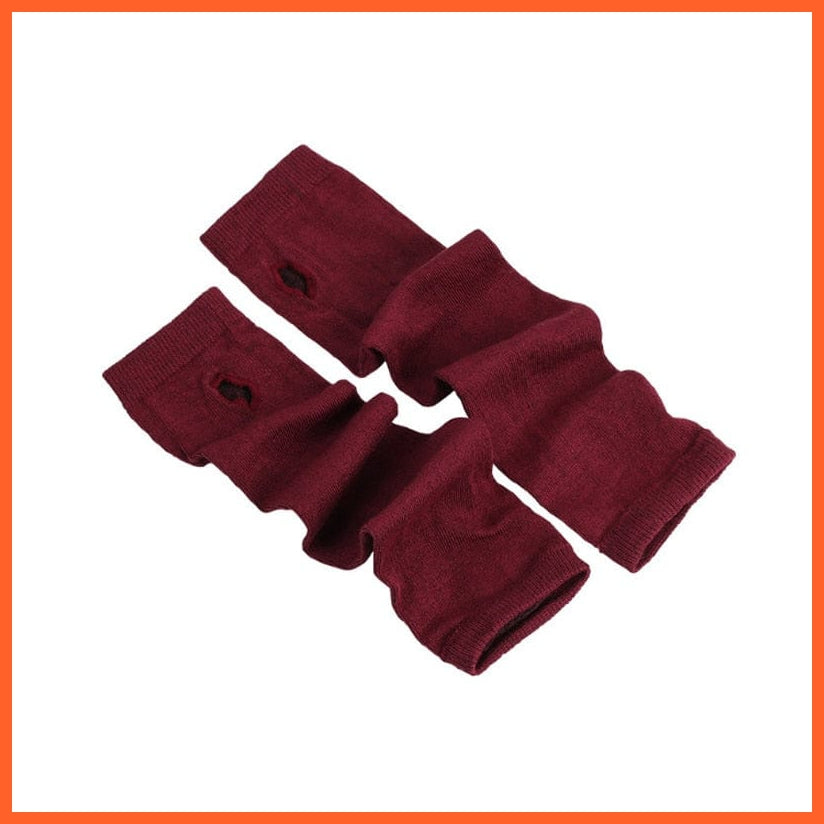 whatagift.com.au Women's Gloves SB022 / Length -32cm Women Fashion Striped Elbow Warmer Knitted Gloves | Long Fingerless Mittens