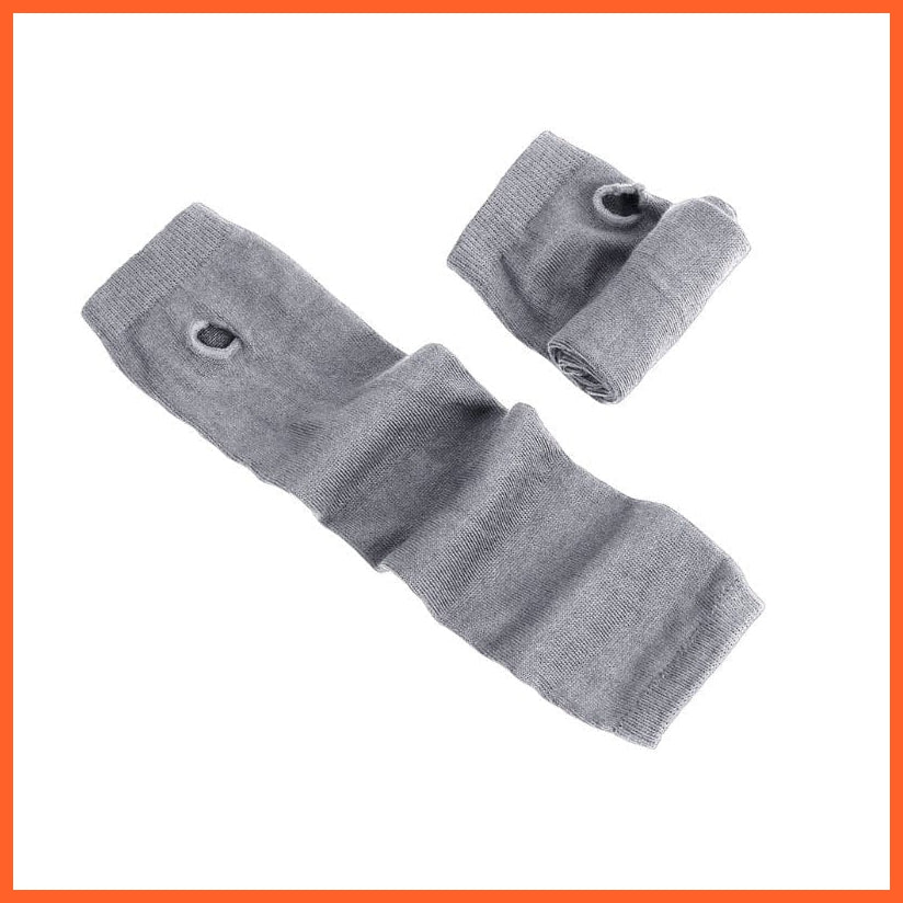 whatagift.com.au Women's Gloves SB126 / Length -32cm Women Fashion Striped Elbow Warmer Knitted Gloves | Long Fingerless Mittens
