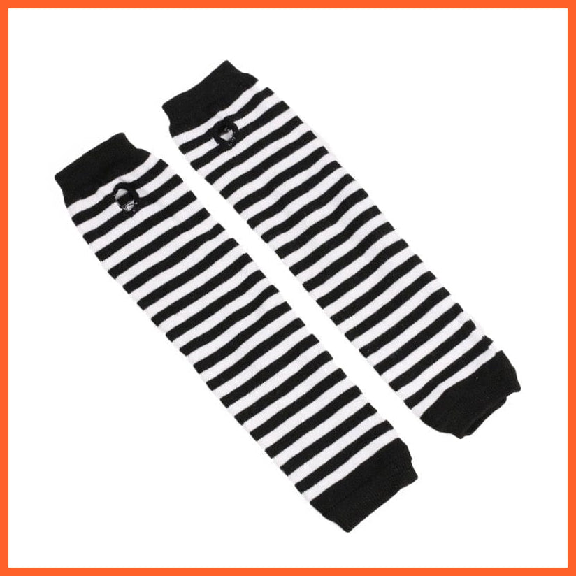 whatagift.com.au Women's Gloves SB746 / Length -32cm Women Fashion Striped Elbow Warmer Knitted Gloves | Long Fingerless Mittens