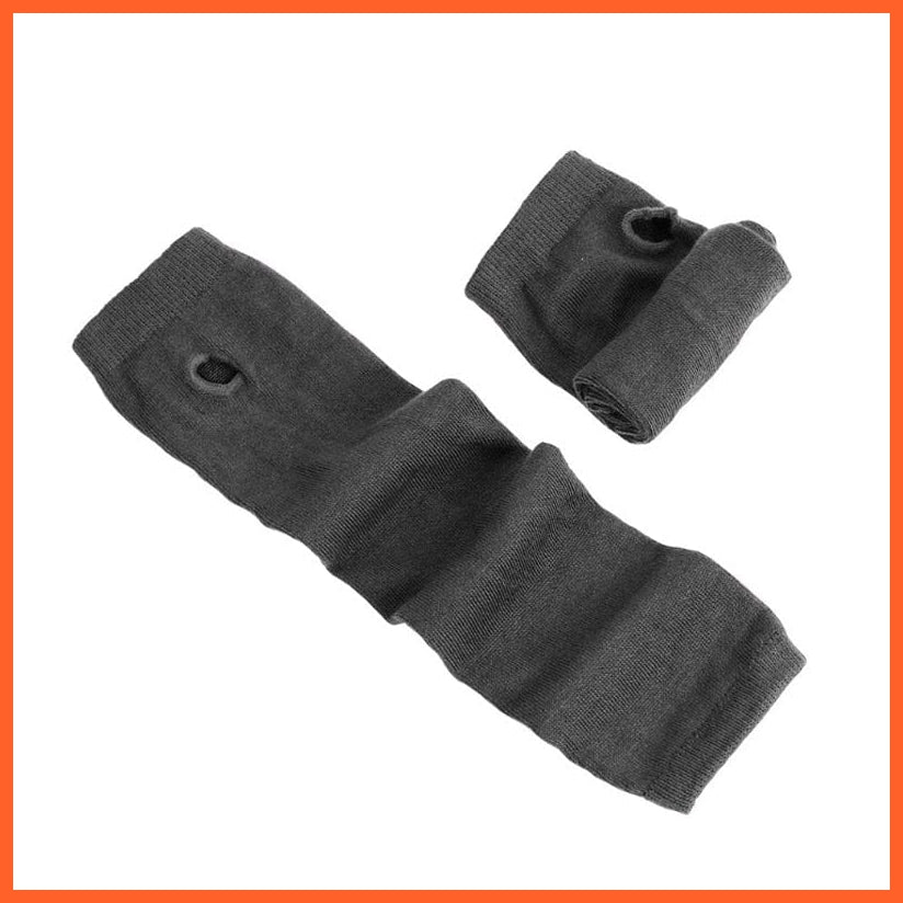 whatagift.com.au Women's Gloves SB856 / Length -32cm Women Fashion Striped Elbow Warmer Knitted Gloves | Long Fingerless Mittens