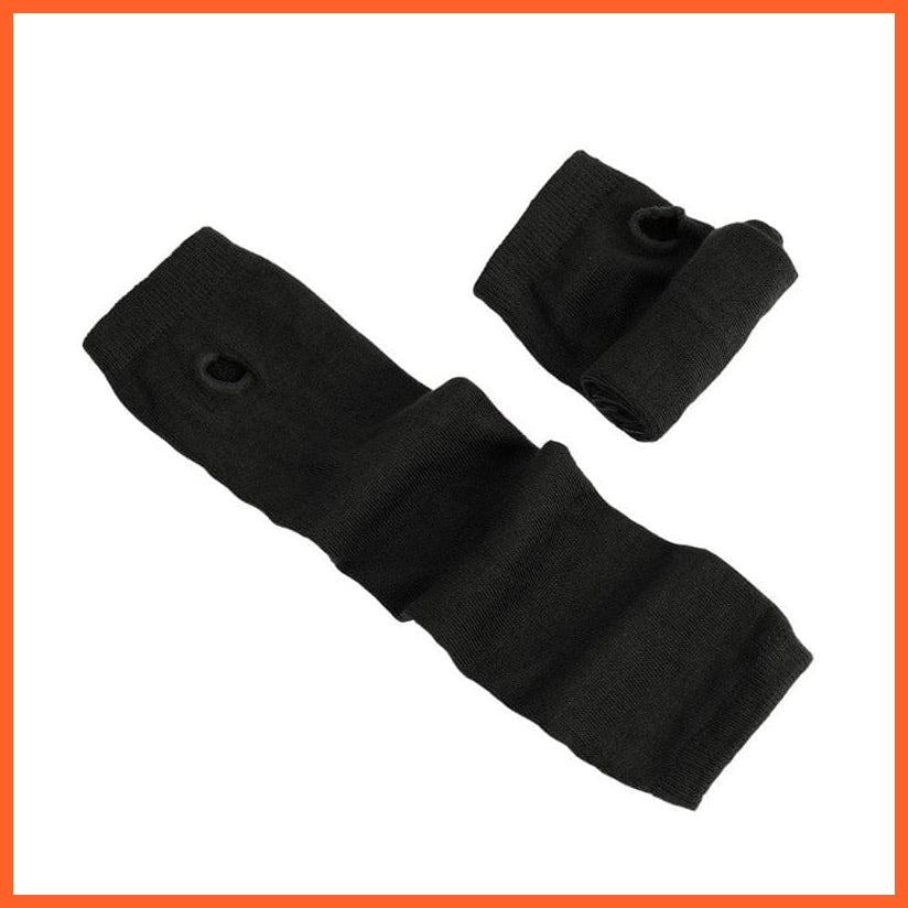 whatagift.com.au Women's Gloves SB907 / Length -32cm Women Fashion Striped Elbow Warmer Knitted Gloves | Long Fingerless Mittens