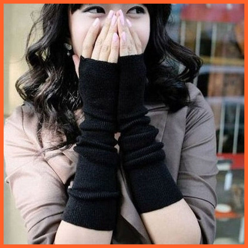whatagift.com.au Women's Gloves Unisex Mitten Sleeve Women Driving Gloves | Warm Knitted Long Fingerless Gloves