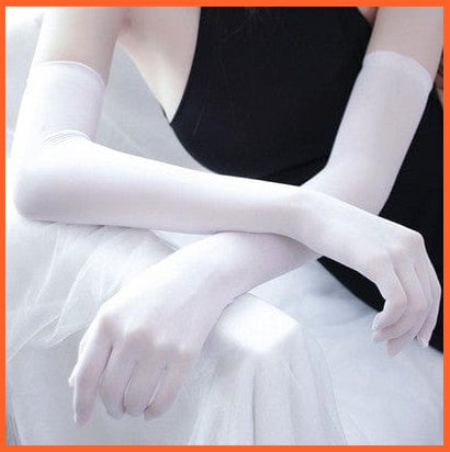 whatagift.com.au Women's Gloves White / One Size Fashion Sexy Ultra-thin Sunscreen Long Lace Gloves